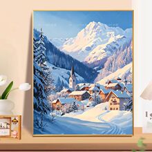 ѩɽС�������ͻ�diy��ɫ��ѹ�ֹ��ֻ�羰����Ϳɫ����װ�λ�ins