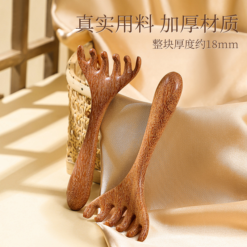 Peine Masajeador de Sándalo, Madera de Sándalo, para Masaje y Alivio de Fatiga, para Cuero Cabelludo y Rostro image 1