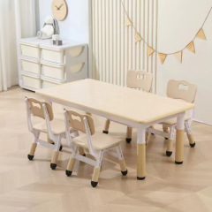 幼稚園の子供のテーブルと椅子のセットは、テーブルの赤ちゃんの落書き絵子供の机の多機能学習テーブルを昇降することができます