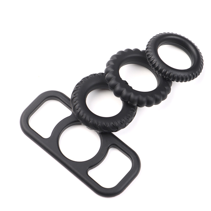 Magic Lock Silicone Penis Ring Set with Desensitizing Granules for Delayed Ejaculation — detail image 6