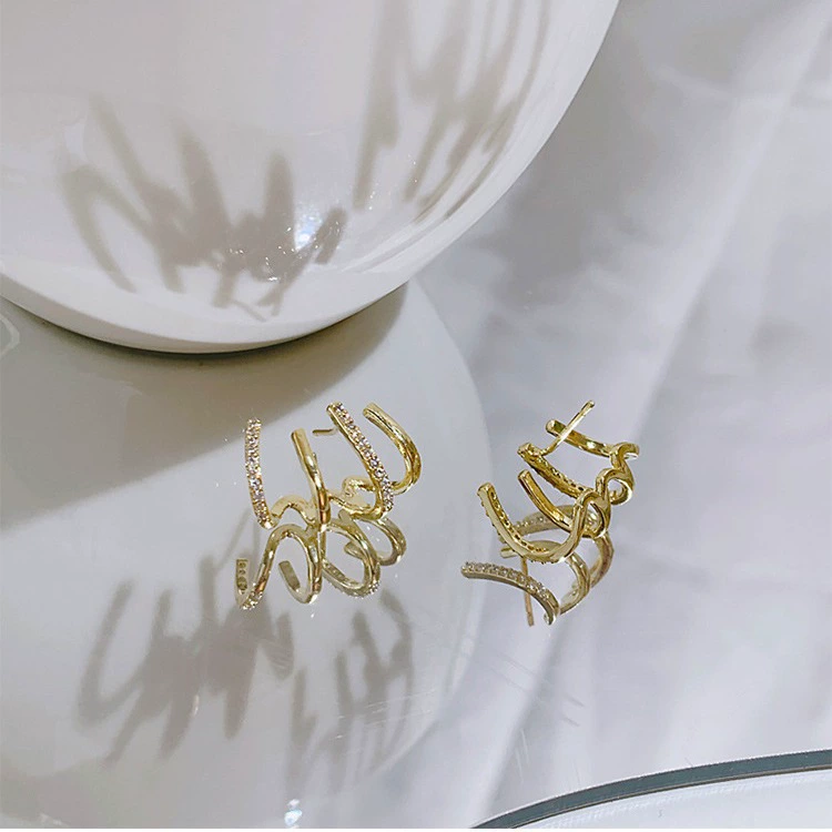 Серьги, серебряная игла, интернет-знаменитость, образец серебра 925, 2024 год