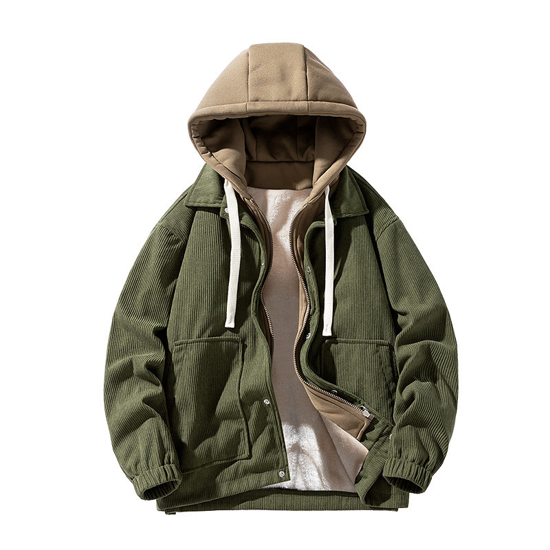 Corduroy Baseball Suit Jacket Jacket Men's Autumn and Winter Loose fleece-lined Thickened Casual Lapel Jacket for Men Corduroy Baseball Suit Jacket Jacket Men's Autumn and Winter Loose fleece-lined Thickened Casual Lapel Jacket for Men