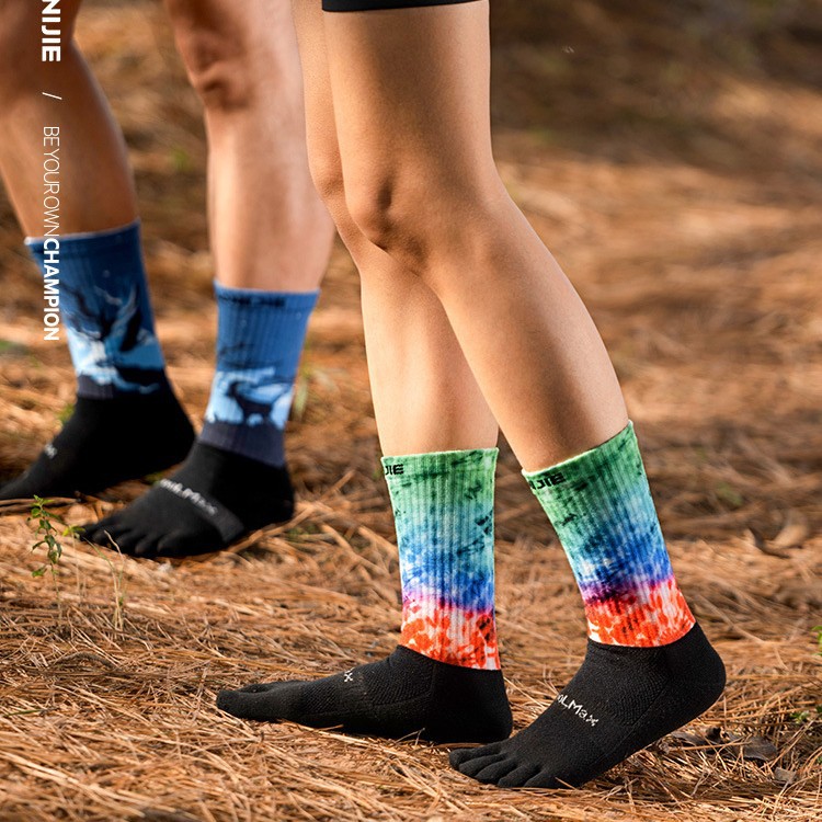 Onijie Sports Long Toe Socks Professional Outdoor Mountaineering Hiking Running Socks Marathon Cross-Country Split Toe Socks