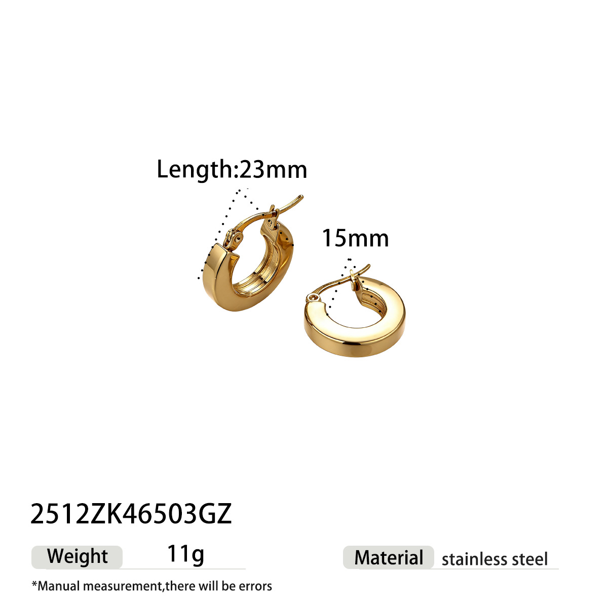 Taina europa y americana de acero inoxidable anillo de acero de titanio 18K diseño chapado en oro simple pernos de orejas joyerías transfronterizas venta caliente