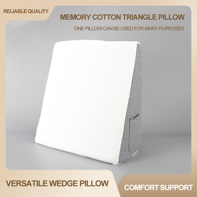 Cojín de cabecera, almohada de cuña, almohada de memoria de espuma, almohada triangular para dormir, reflujo ácido estomacal, anti-ronquido, sueño cómodo