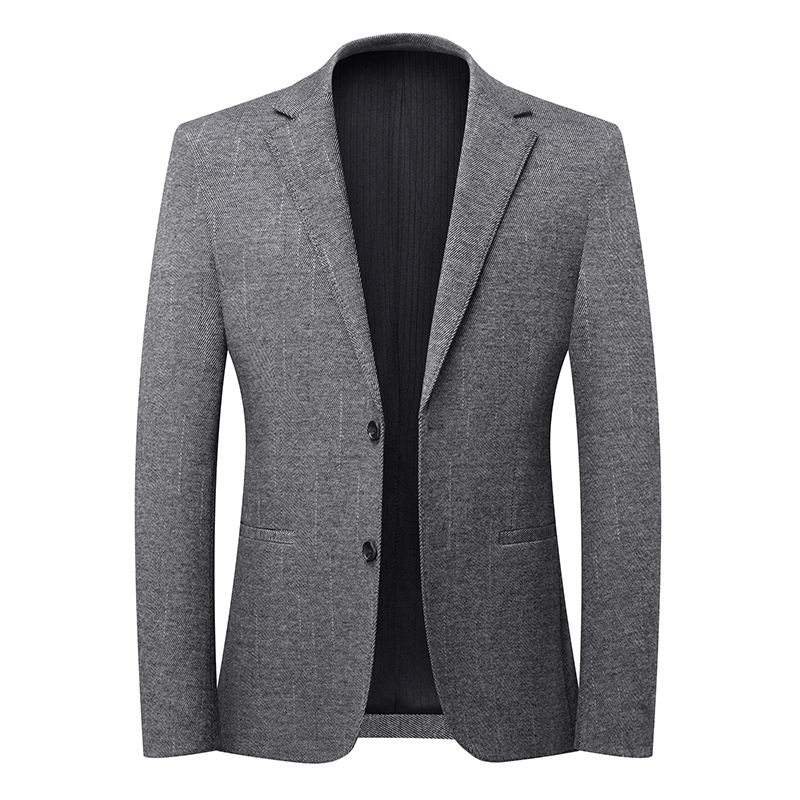 Áo vest nam dáng ôm vừa vặn, tay dài, chất len pha, không cần ủi, giặt máy được — Cà phê Jindian, thanh niên màu xám