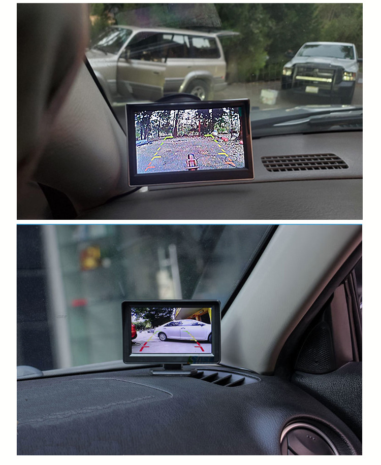 License Plate Frame Camera Hd Display Waterproof Full Set Back up Camera 5inch Wireless Reversing Image
