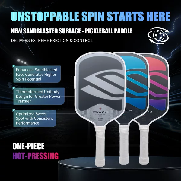 Omni Pickleball Racket T700 Carbon Fiber Matte Surface Cross-Border Heat-Pressed Model for Professional Competition Use