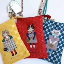 日本Kusuguru正品蜜豆公主提花手机包斜挎包单肩包布艺卡通包404