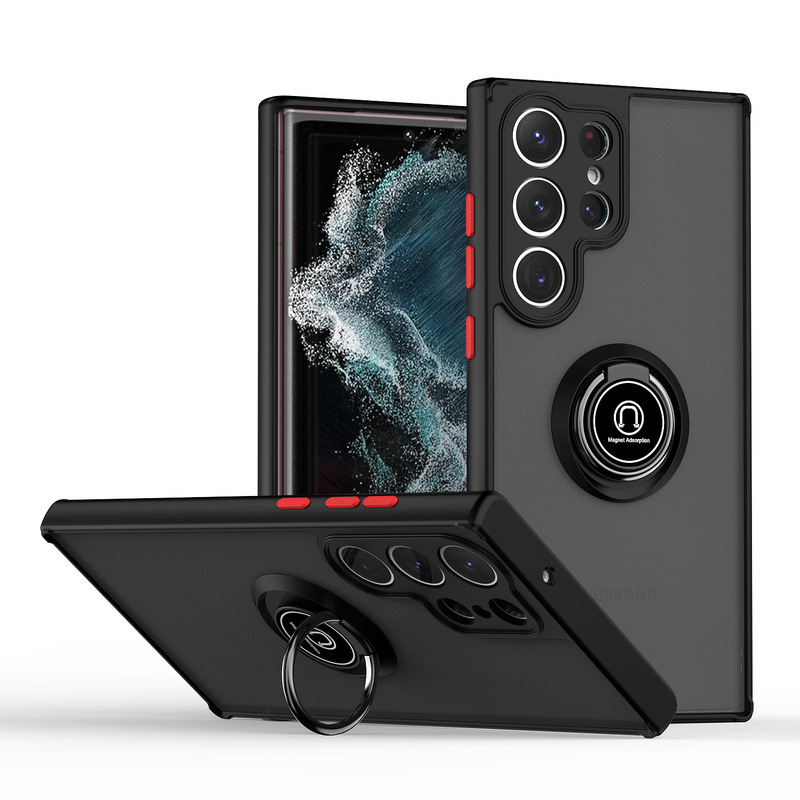 Suitable for Samsung S26Ultra Qi Shadow Skin-Feel Ring Buckle Phone Case M55 Magnetic Stand S25 Anti-Fall Protective Case