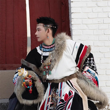 梵砂新款情侣藏服阿藏哥秋冬大毛领藏袍藏族服饰西藏拉萨旅拍摄影