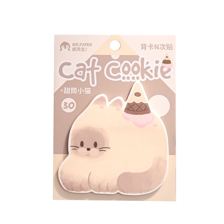 Mr. Paper Alien Back Card N Tie Pie de gato de terciopelo Serie Cute Animal Student Notes Post-it