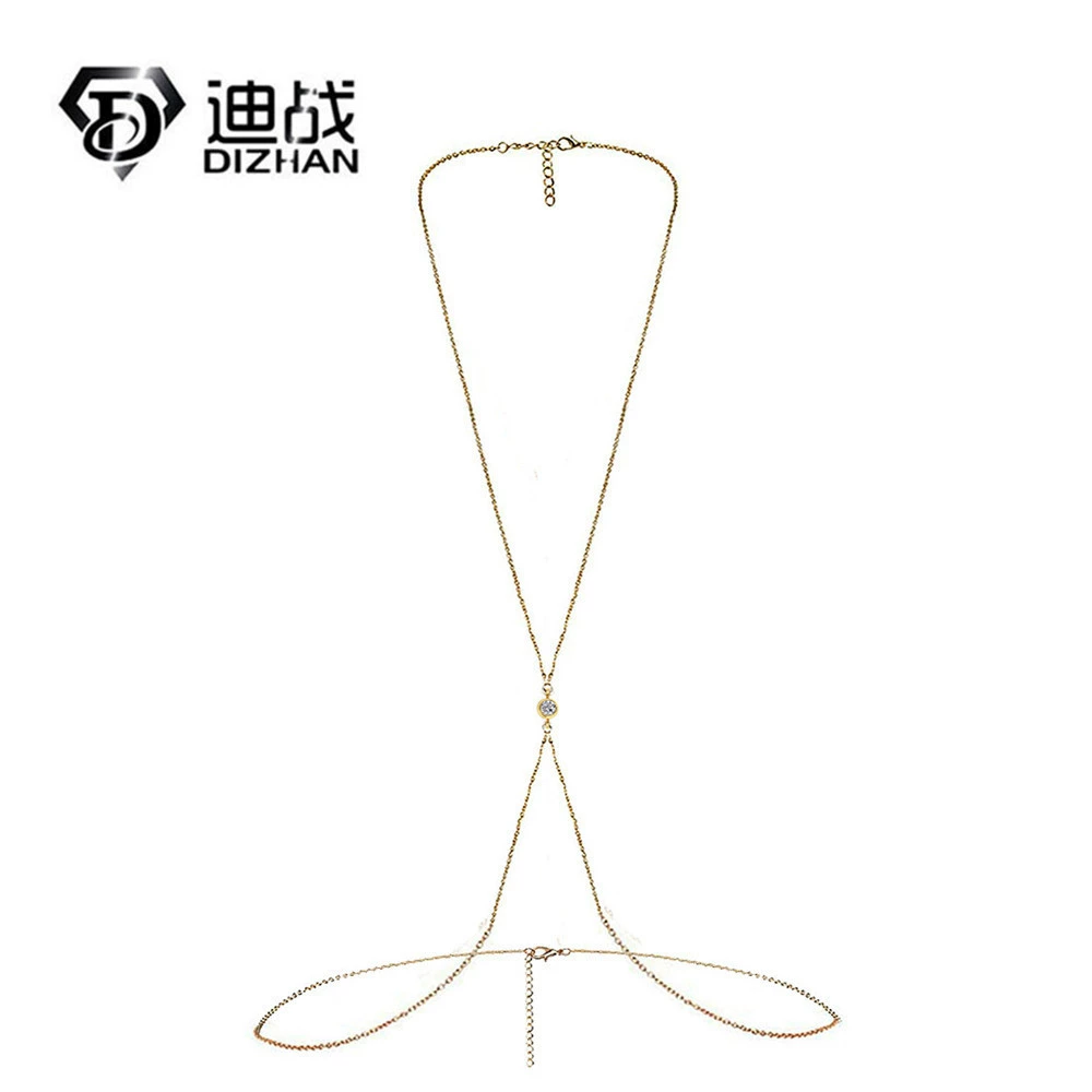 Европейский и американский трансграничный шарм мода сексуальная нержавеющая сталь кристалл цепи бикини талия цепи пляжное тело цепи украшения