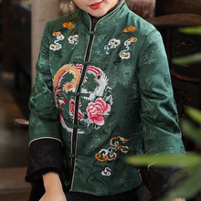 中国风刺绣棉衣棉服2021年秋冬新款改良唐装复古中式上衣女 99823