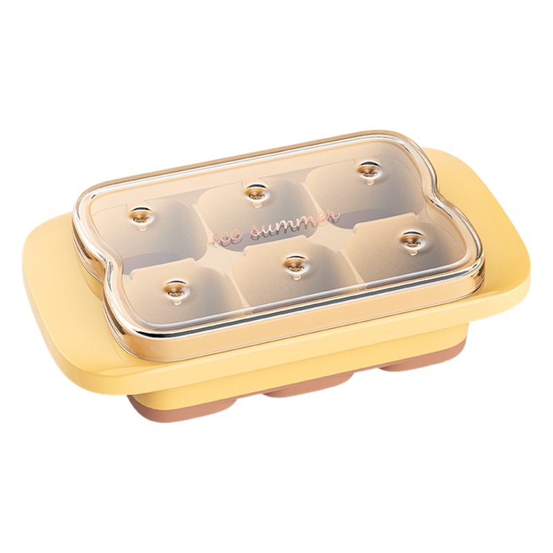 Nuevo creativo cubierta superior presionando el molde del cubo de hielo mini cuadrado de silicona de grado alimenticio molde de hielo caja de hielo
