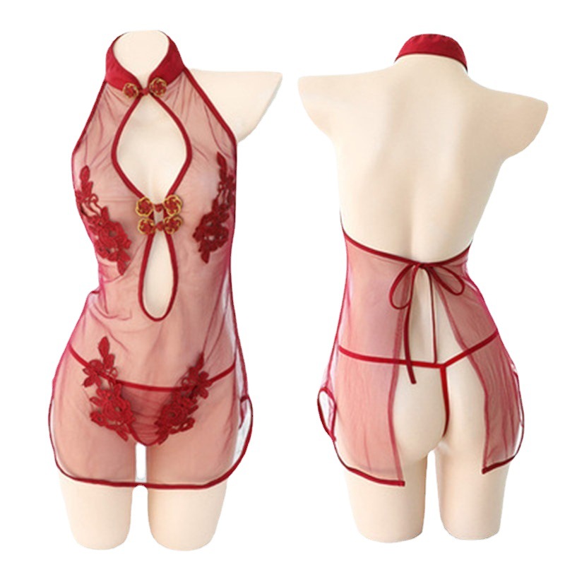 Sexy lingerie passion suit Super coquettish open-end hair leakage sexy Dew flirting pajamas funny free transparent milk leakage