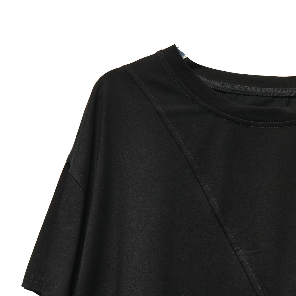 250373暗黑系山本风潮女装夏季新款不规则口袋拉链圆领短袖T恤潮 pic 20