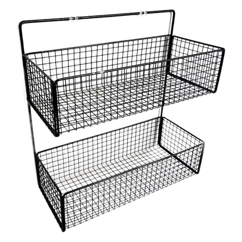 Rack de almacenamiento de baño directo de fábrica sin perforar montado en la pared de almacenamiento de hierro rack de almacenamiento de cocina y baño