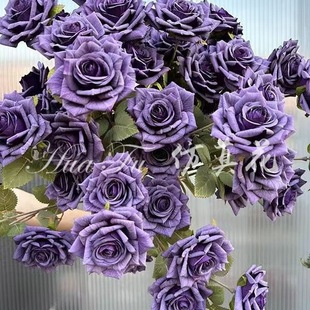 Artificial Flower Printing Manta Cuppuccino 3-head Rose Niche Flower Material High-grade Ins Style Decoration Artificial Silk Flower