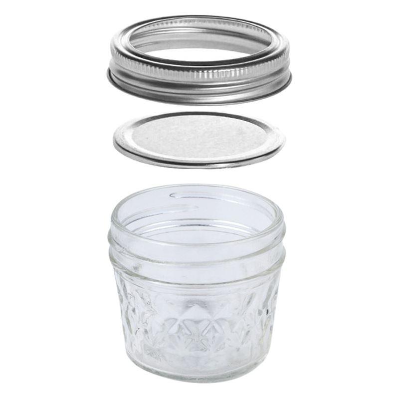Tapa dividida caviar sub-botella de vidrio botella de mermelada de miel al por mayor transparente sellado almacenamiento doméstico puede botella