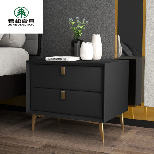 Bedside table all solid wood leather technology cloth simple modern wide and narrow mini small apartment economical bedside storage cabinet