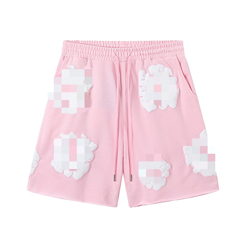 Nueva moda americana doble línea esencial pantalones cortos reflectantes temporada de los hombres quinto pantalones de la calle suelta hombres y mujeres mismo estilo