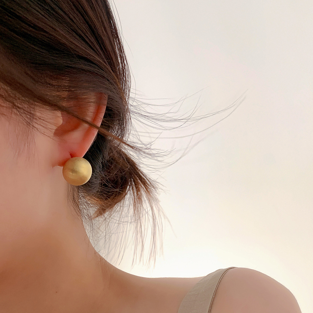 Fashion Geometric Copper Polishing Ear Studs 1 Pair