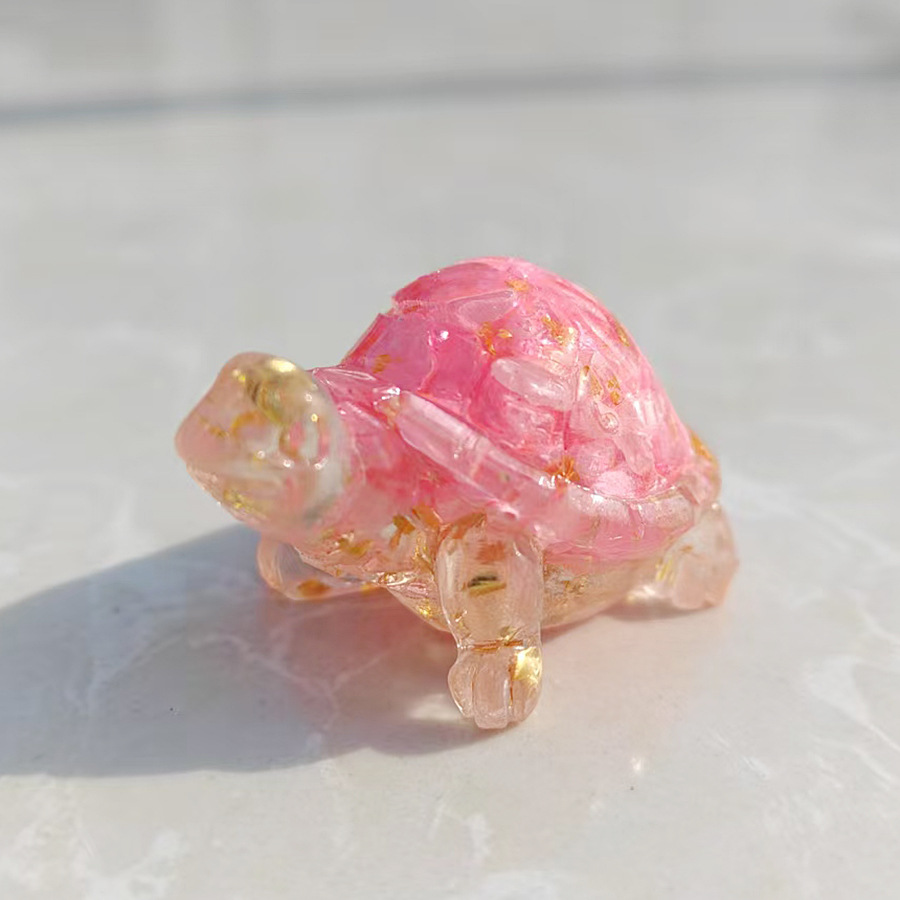 Cristal natural Animal Cristal blanco Cute Little Turtle Decoración creativa Adornos de escritorio Artesanías Decoración de coche