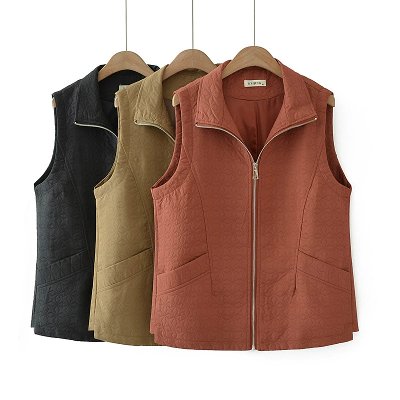 2024 осенний жаккардовый жакет для лошадей большого размера женский сэндвич-ватный жилет кардиган толстая девушка 200 фунтов жилет тонкая 8079