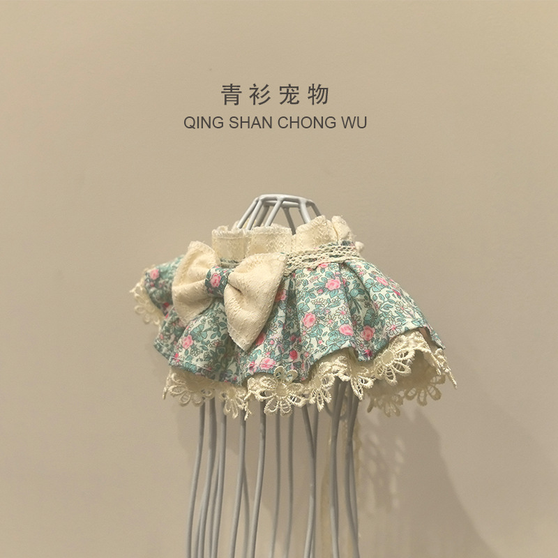 【青衫宠物】原创猫咪围脖宠物饰品蝴蝶结布偶领结狗狗衣服口水巾|undefined