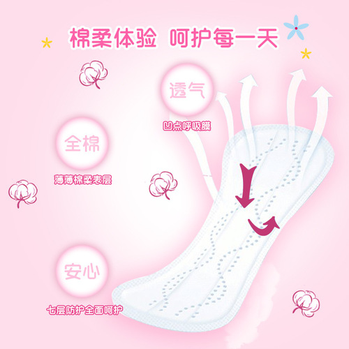 Seven Dimensions Girly Pads 18 pieces/box 155mm pure cotton surface breathable ultra-thin auntie towel dropshipping