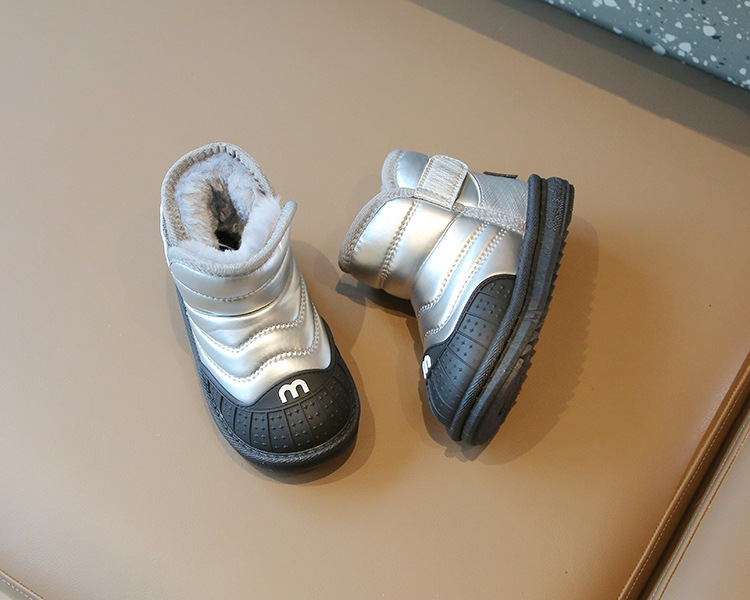 Children's Snowy Boots 2023 Winter Girls' Cotton Boots Warm and Waterproof Boys' Short Boots with Plush and Thickened_voghion.com