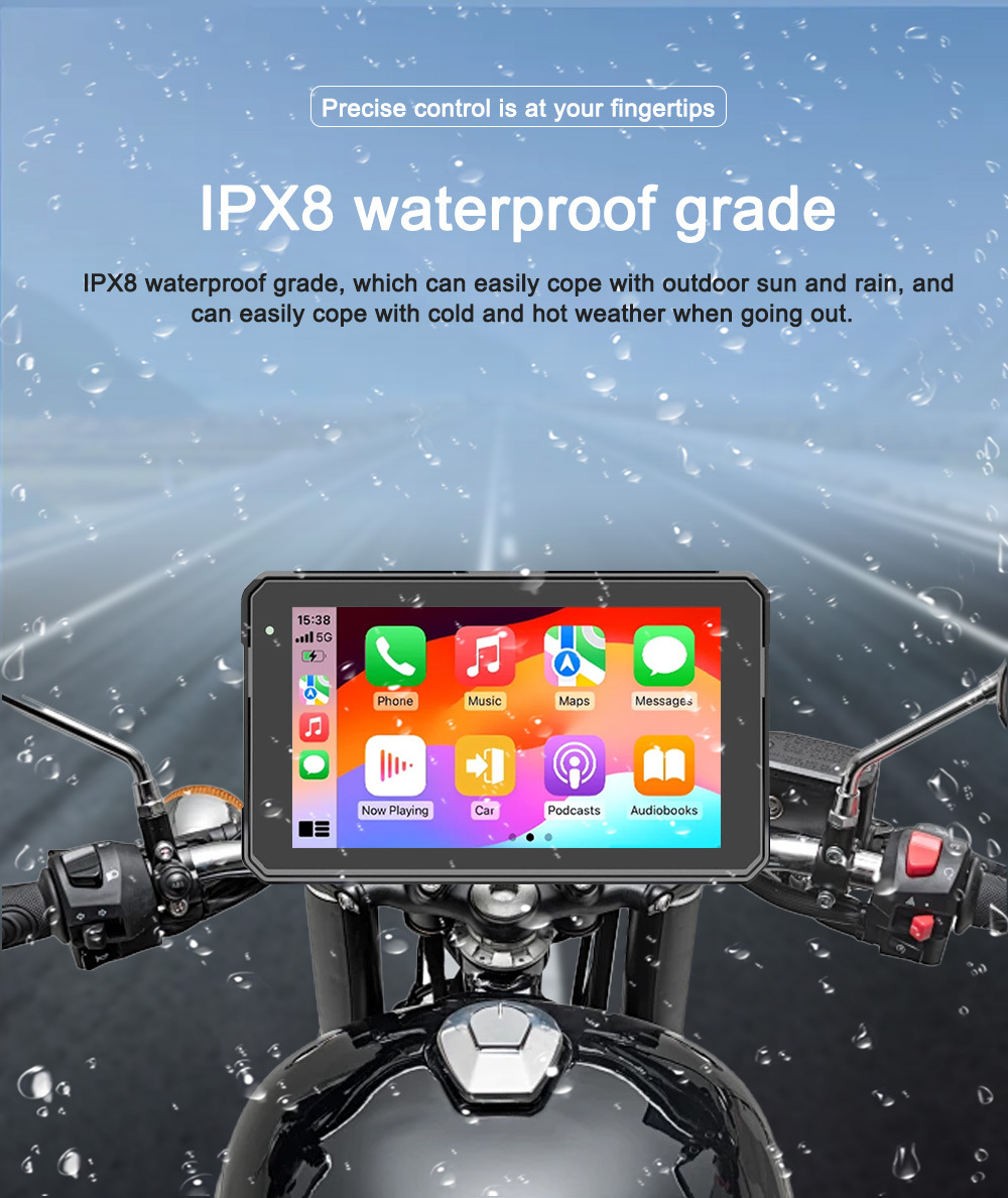 Cross-Border 6inch Motorcycle Dash Cam Wireless Carplay Android Auto Gps Screen Projection Recorder