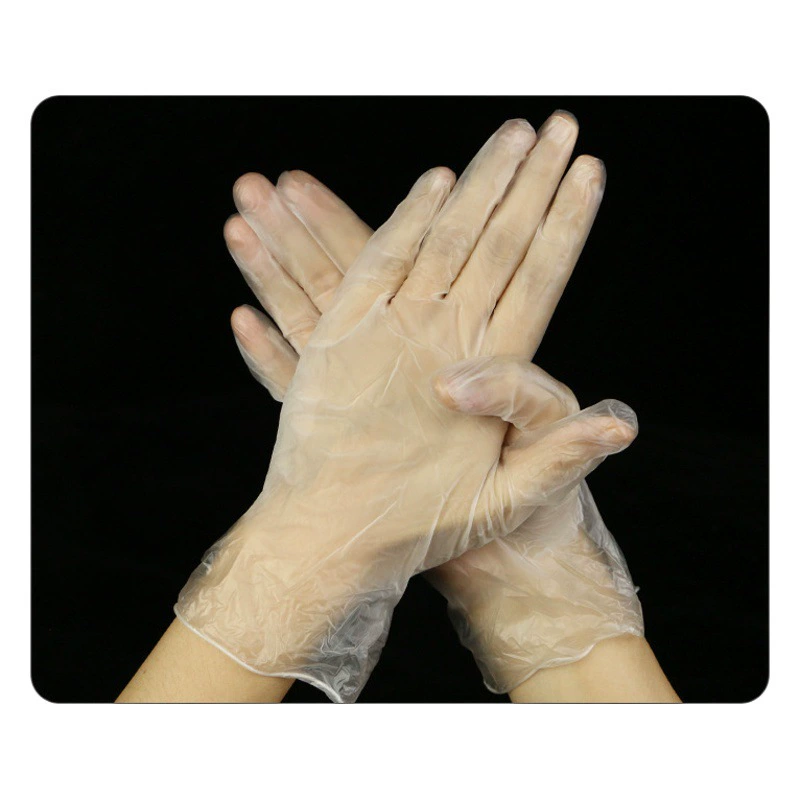 Оптовая продажа перчатка ПВХ безпорошковая пищевая косметическая экспериментальная водонепроницаемая маслостойкая ПВХ одноразовые прозрачные пластиковые инспекционные перчатки