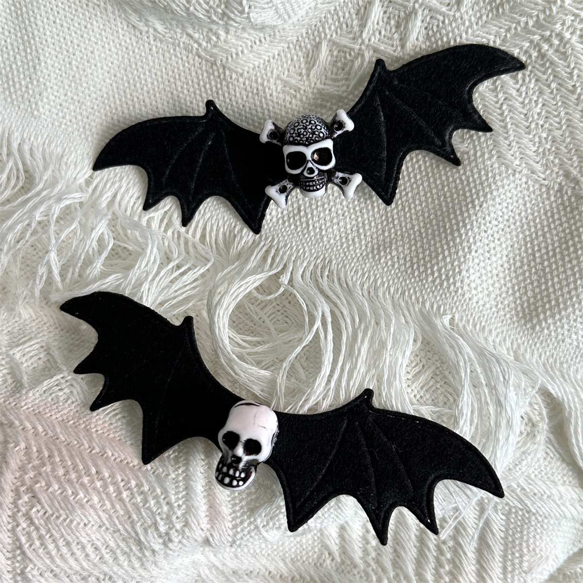 Daily, Shopping Occasion Flannel Material Halloween Basic Modern Style Women's Skull Flannel Hair Clip