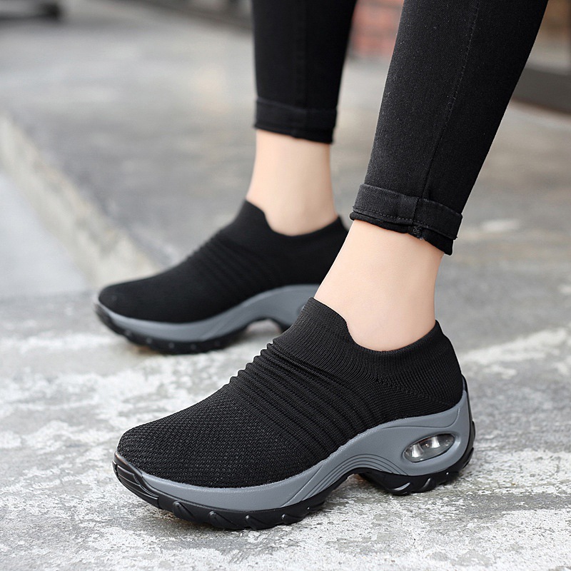 Spring women's shoes soft bottom air cushion shoes casual height increasing air cushion outdoor shoes sneaker Women's Travel hiking shoes rocking shoes
