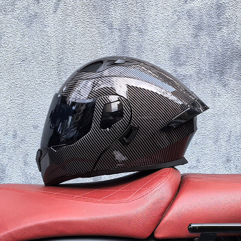 Orz casco de carcasa pequeña casco de cara a cara casco de motocicleta locomotora de doble lente hombres y mujeres de cuatro estaciones casco de crucero grande