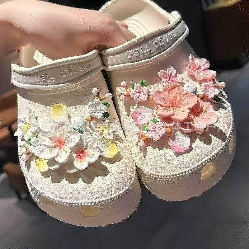 SZ-155 핑크 화이트 레진 벚꽃 (신발 버클과 함께 직접 사용)