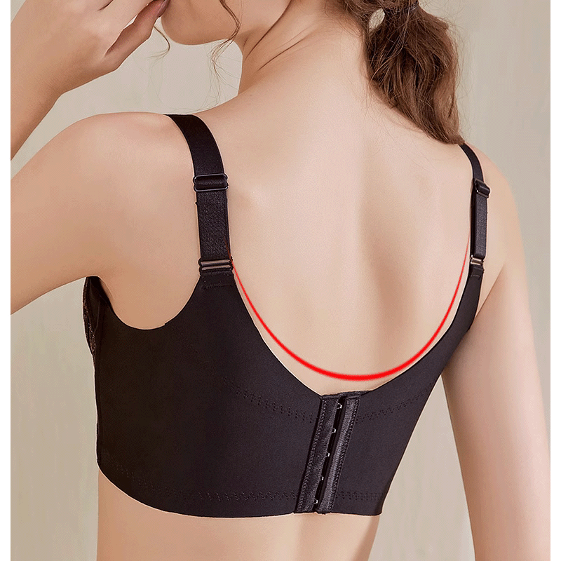 New beauty salon shaping push up middle cup bra soft steel ring breast collection 5 buckle women's underwear adjustable