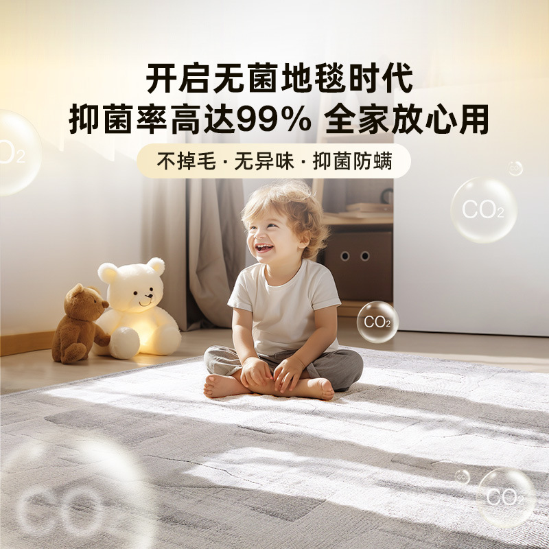 Alfombra de alta gama para sala de estar, resistente a las manchas para dormitorio, antibacteriana, alfombra gruesa para mesita de noche, alfombra antideslizante para estudio, cobertura completa de gran superficie