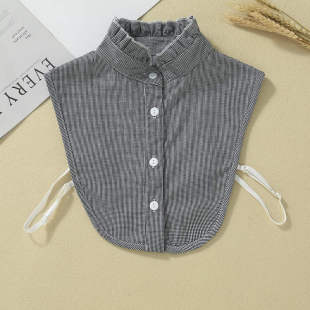22 new cotton fake collar children all-match Plaid fake collar Spring and Autumn Sweater decorative collar Korean fake shirt collar