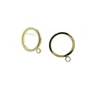 DIY earrings accessories material wholesale copper bag real gold light surface hollow round earrings semi -finished earrings