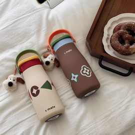 保温杯女士高颜值吸管杯咖啡杯外出携带2025新款水杯316陶瓷内胆