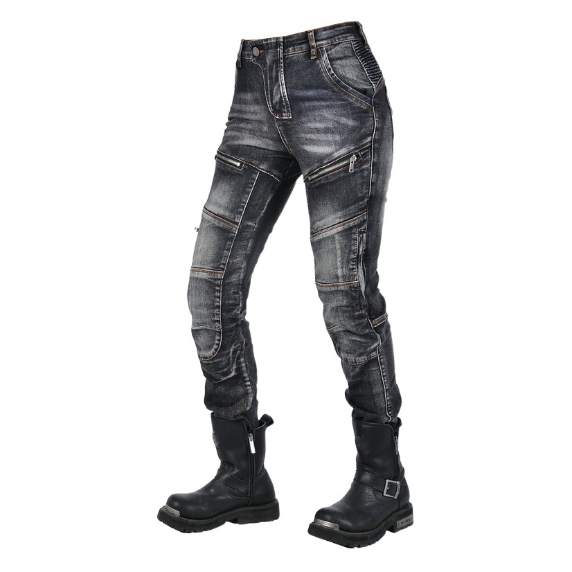 VOLERO motocicleta lavada jeans mujer vintage motocicleta casual pantalones de montar Kevlar resistente a la rotura resistente a la caída