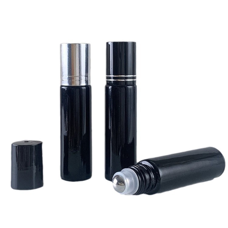 En stock 10ml botella de aceite esencial cuentas botella vacía cosméticos portátil esmerilado medicina aceite bola cabeza de bola de acero