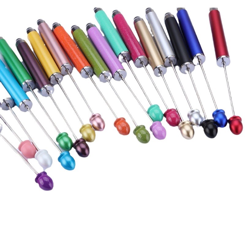 Touch Screen Beaded Pen DIY Beaded Cute Pen Gradient Color Capacitive Touch Dual-Purpose Writing Touch Screen Ballpoint Pen in Stock