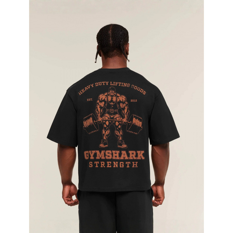 GYMSHARK Muscle Sports Fitness Men's Oversized T-Shirt Fashion Shark Short Sleeve Top Pure Combed Cotton GYMSHARK Muscle Sports Fitness Men's Oversized T-Shirt Fashion Shark Short Sleeve Top Pure Combed Cotton