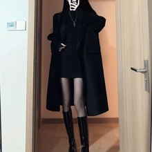 深冬装搭配一整套韩剧穿搭小香风毛呢外套配大衣连衣裙子两件套装