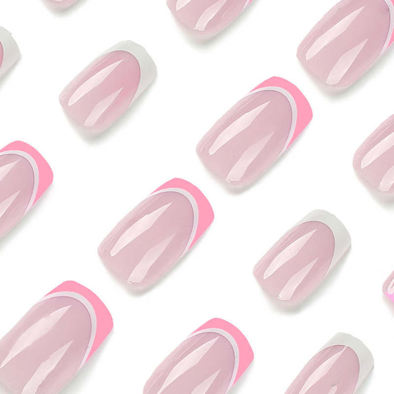 Pegatinas de uñas usables polvo blanco contraste de color flor francesa pegatinas de uñas usables uñas de arte esmalte de uñas