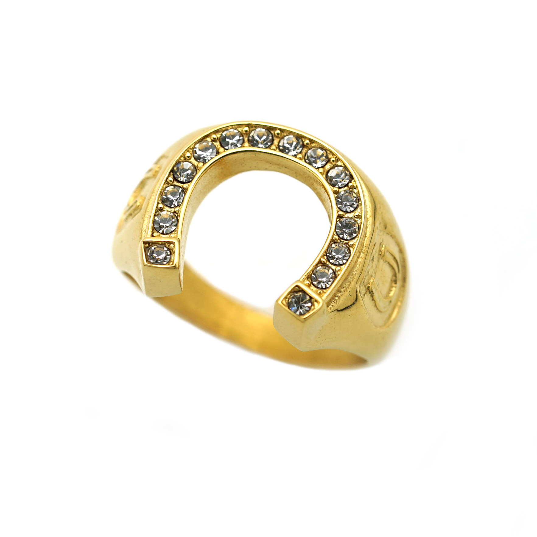 15g Weight Hip-Hop 316 Stainless Steel  U Shape Men Band Rings